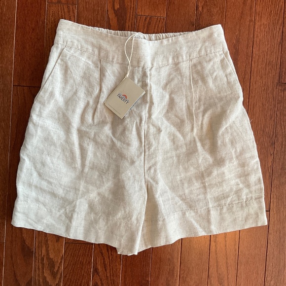 NEW FAHERTY Linen Shorts - Picture 1 of 4